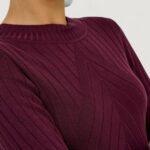 Maglia Jacqueline de Yong Jdykate L/S Pullover Knt Bordeaux - Foto 4