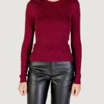 Maglia Jacqueline de Yong JDYPLUM LUREX L/S O-NECK PULLOVER KNT Bordeaux - Foto 1