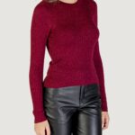 Maglia Jacqueline de Yong JDYPLUM LUREX L/S O-NECK PULLOVER KNT Bordeaux - Foto 3