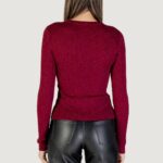 Maglia Jacqueline de Yong JDYPLUM LUREX L/S O-NECK PULLOVER KNT Bordeaux - Foto 4
