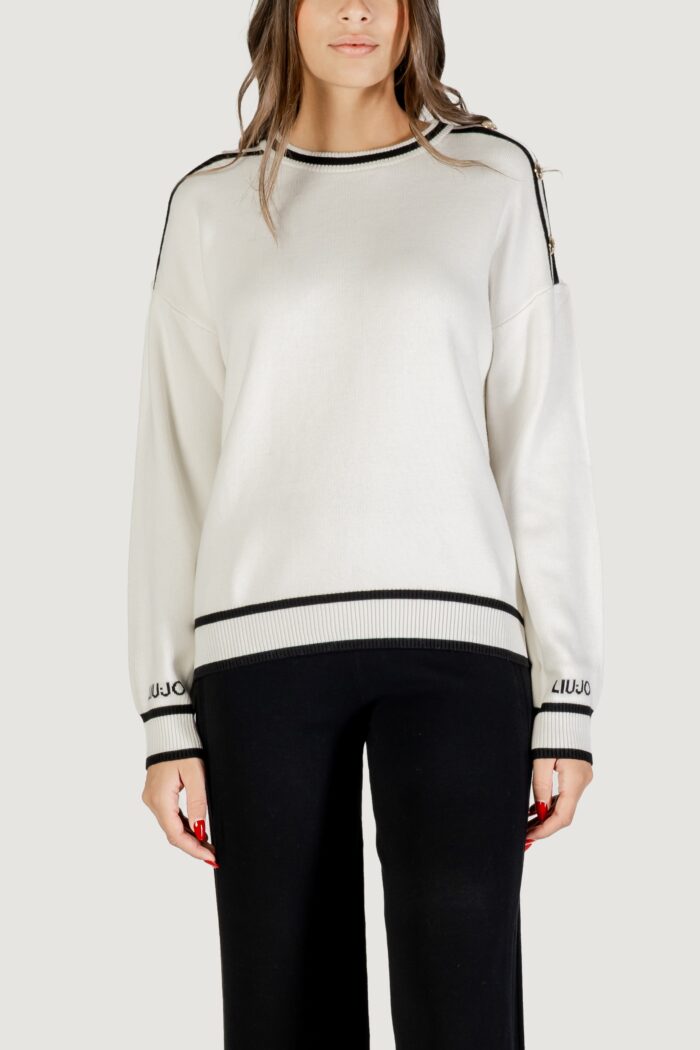 Maglia Liu-jo ECS MAGLIA CHIUSA M/L Bianco – Nero