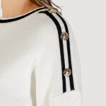 Maglia Liu-Jo ECS MAGLIA CHIUSA M/L Bianco - Nero - Foto 4