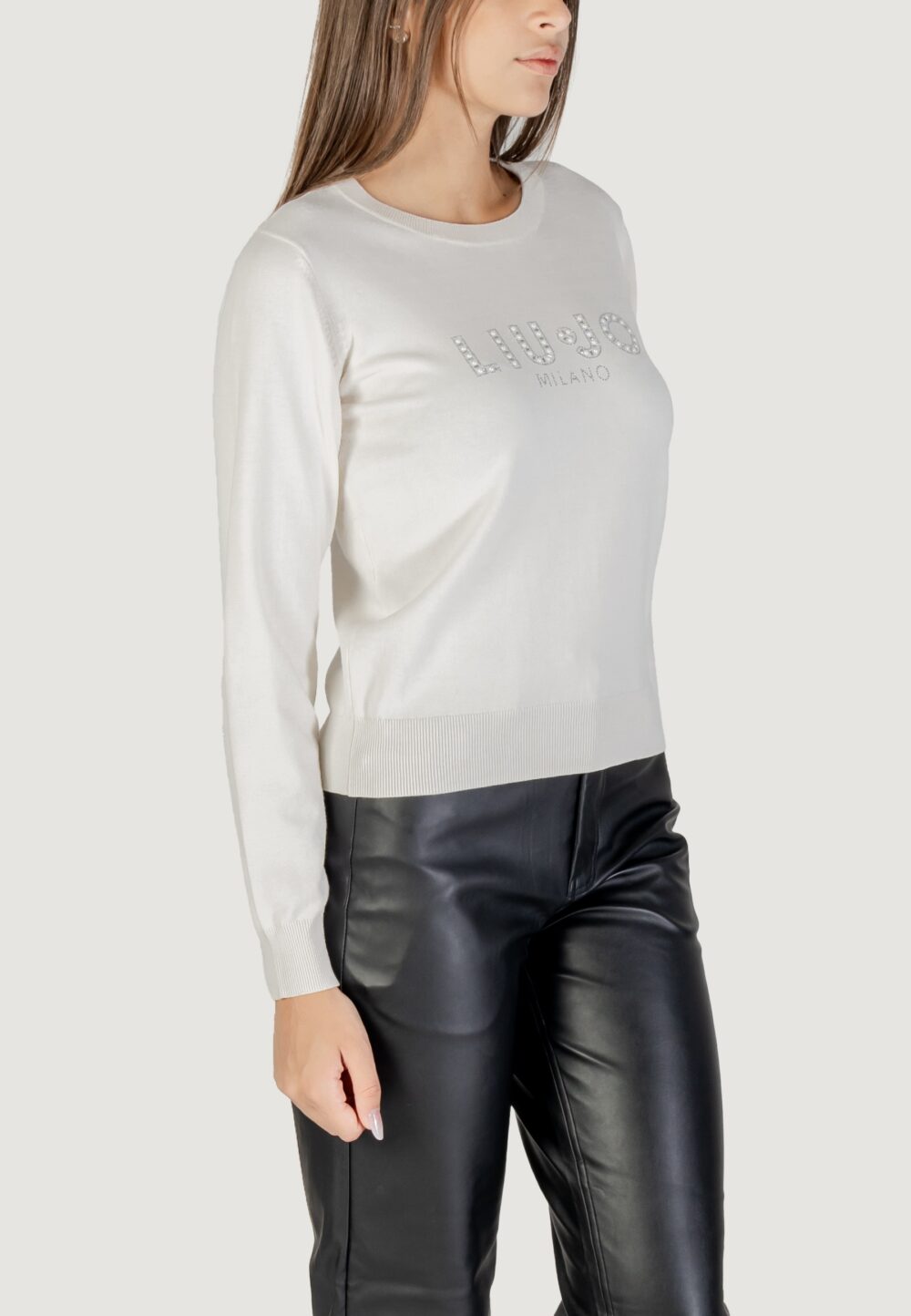 Maglia Liu-Jo ECS MAGLIA CHIUSA M/L Latte - Foto 3