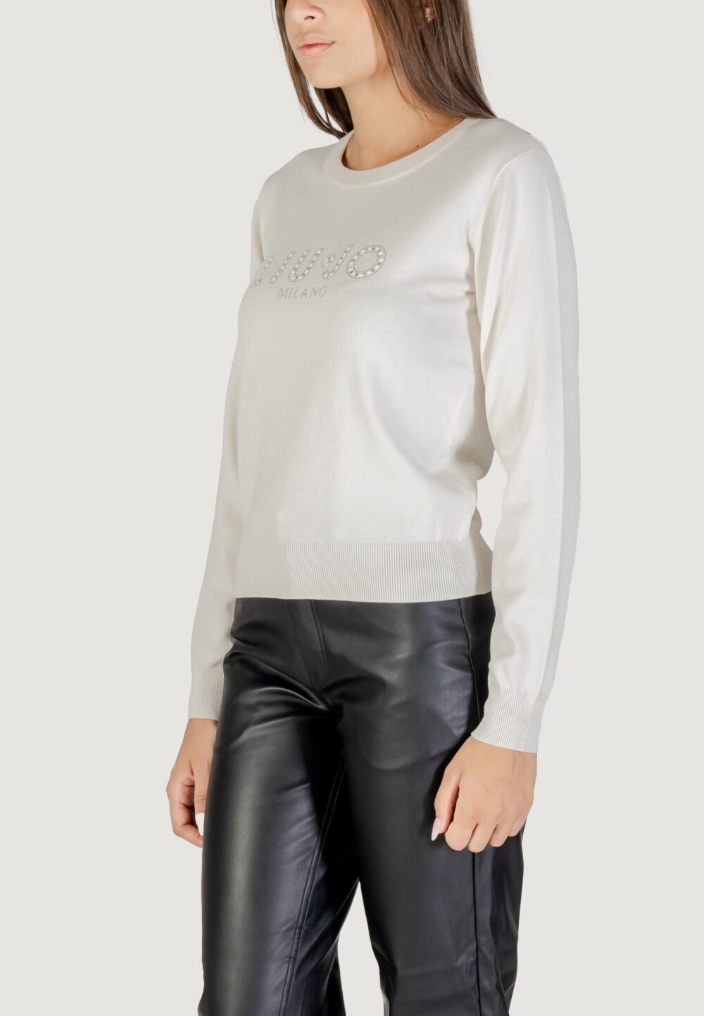 Maglia Liu-Jo ECS MAGLIA CHIUSA M/L Latte - Foto 4