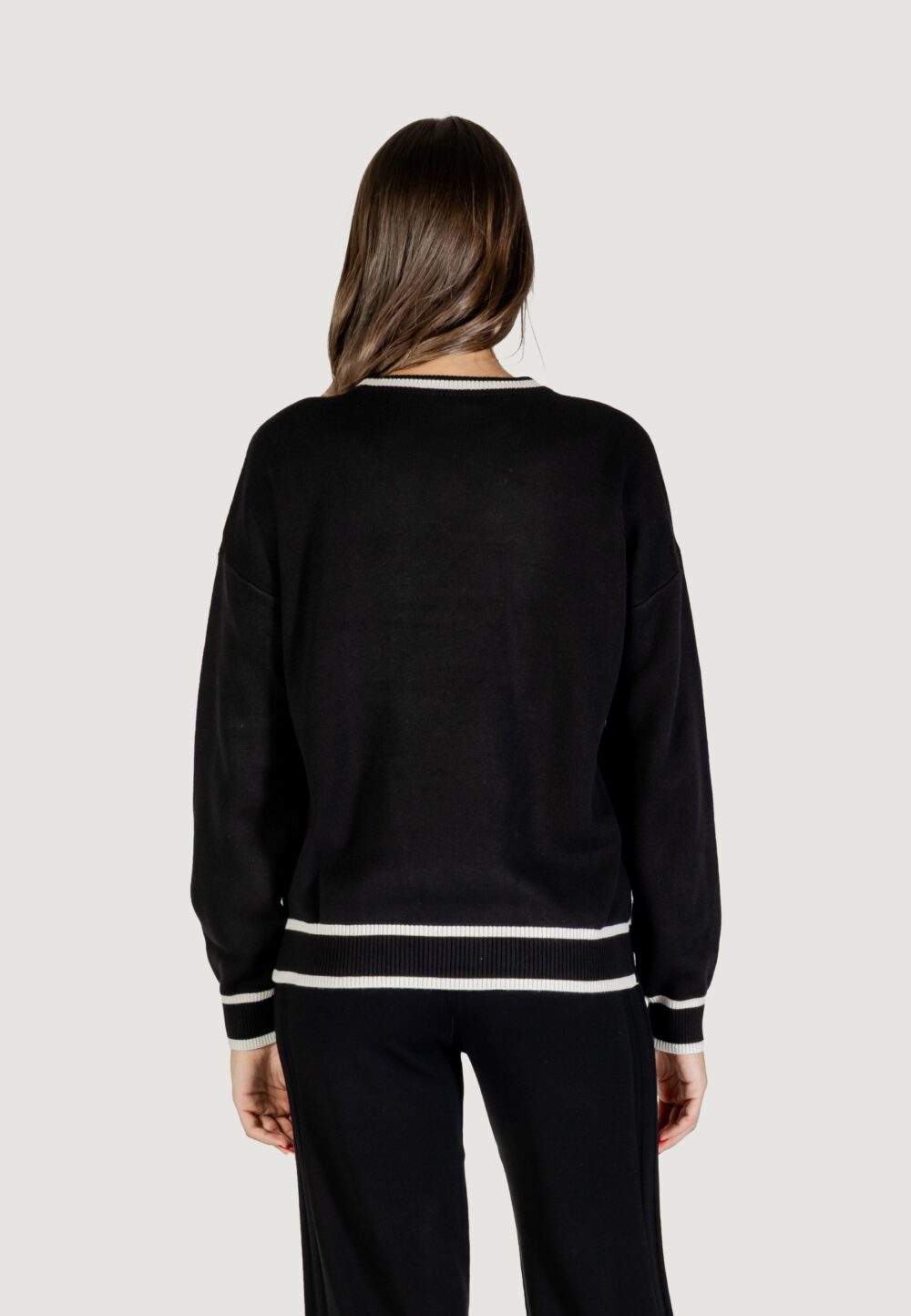 Maglia Liu-Jo ECS MAGLIA CHIUSA M/L Nero - Bianco - Foto 5