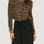 Maglia Only ONLVIENNA LS JQ LEO O-NECK CC KNT Beige scuro - Foto 1