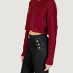Maglia Only ONLBIRTIE LS SHORT CABLE O-NECK CC KNT Bordeaux - Foto 2