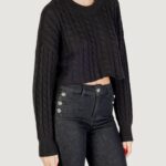 Maglia Only ONLBIRTIE LS SHORT CABLE O-NECK CC KNT Nero - Foto 3