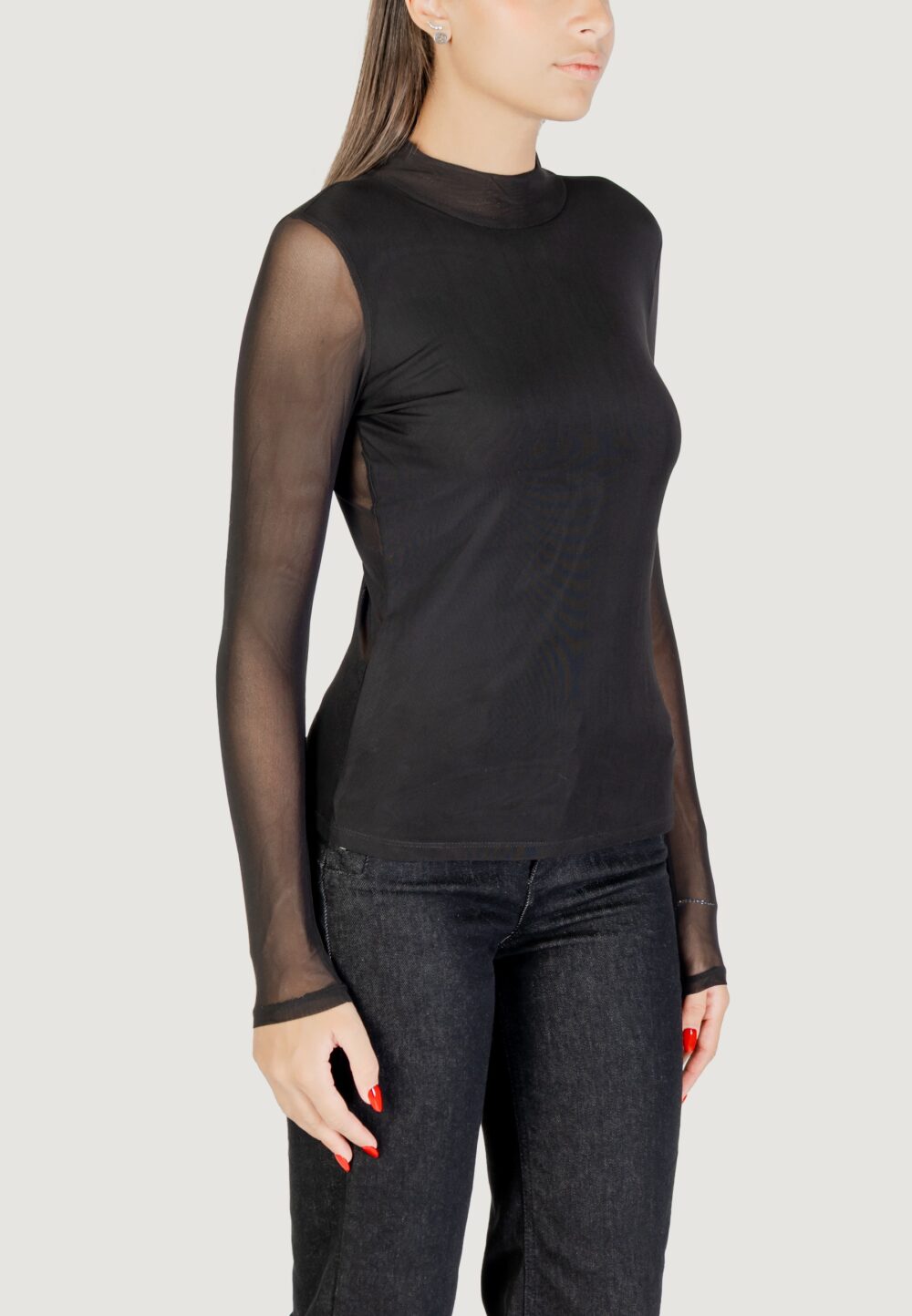 Maglia Only Onlerica life mesh l/s top jrs noos Nero - Foto 3