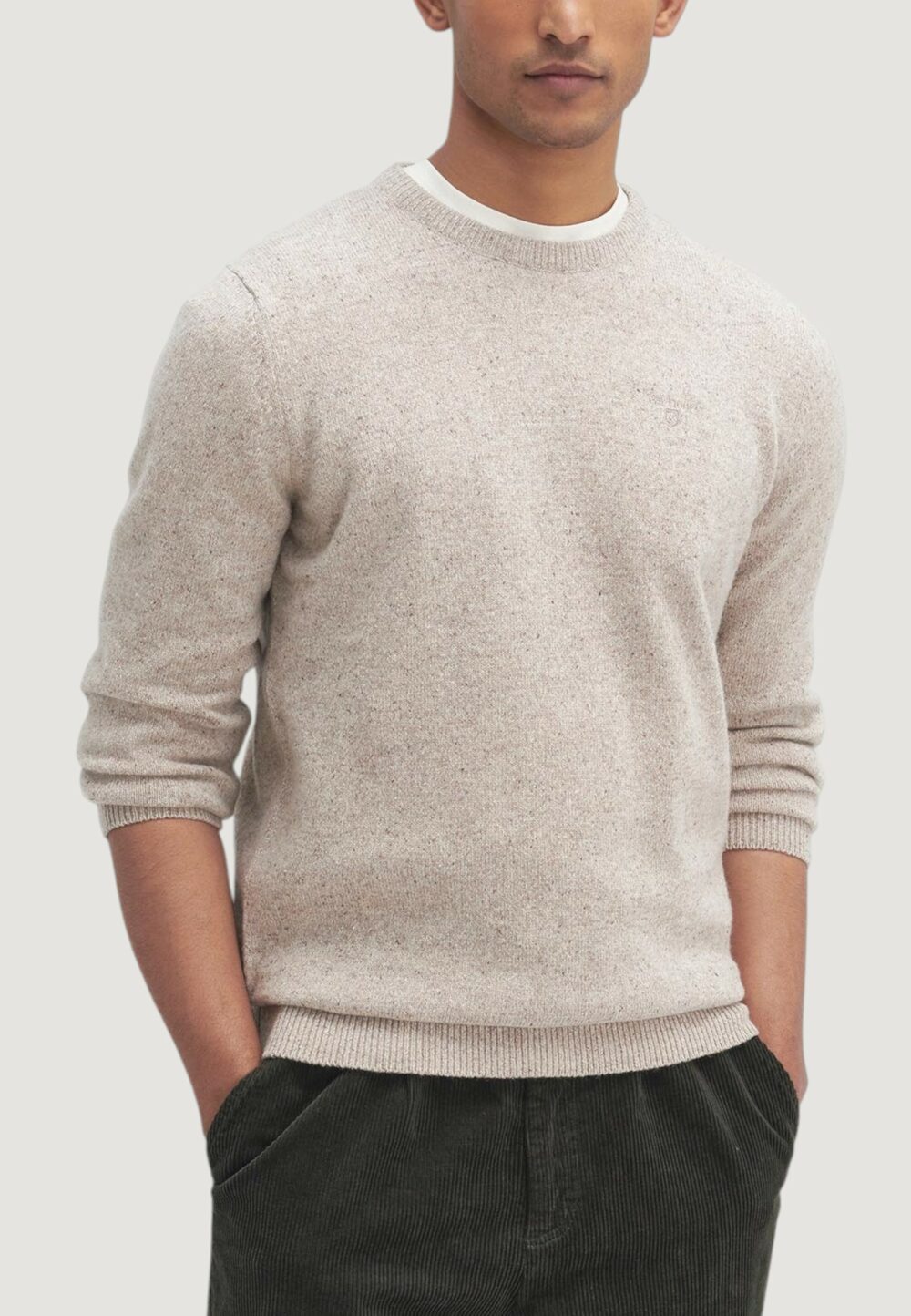 Maglia Barbour ESSENTIAL TISBURY CREW Beige chiaro - Foto 1