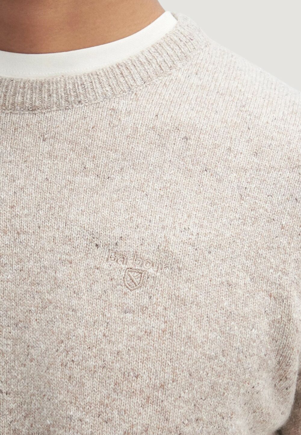 Maglia Barbour ESSENTIAL TISBURY CREW Beige chiaro - Foto 4