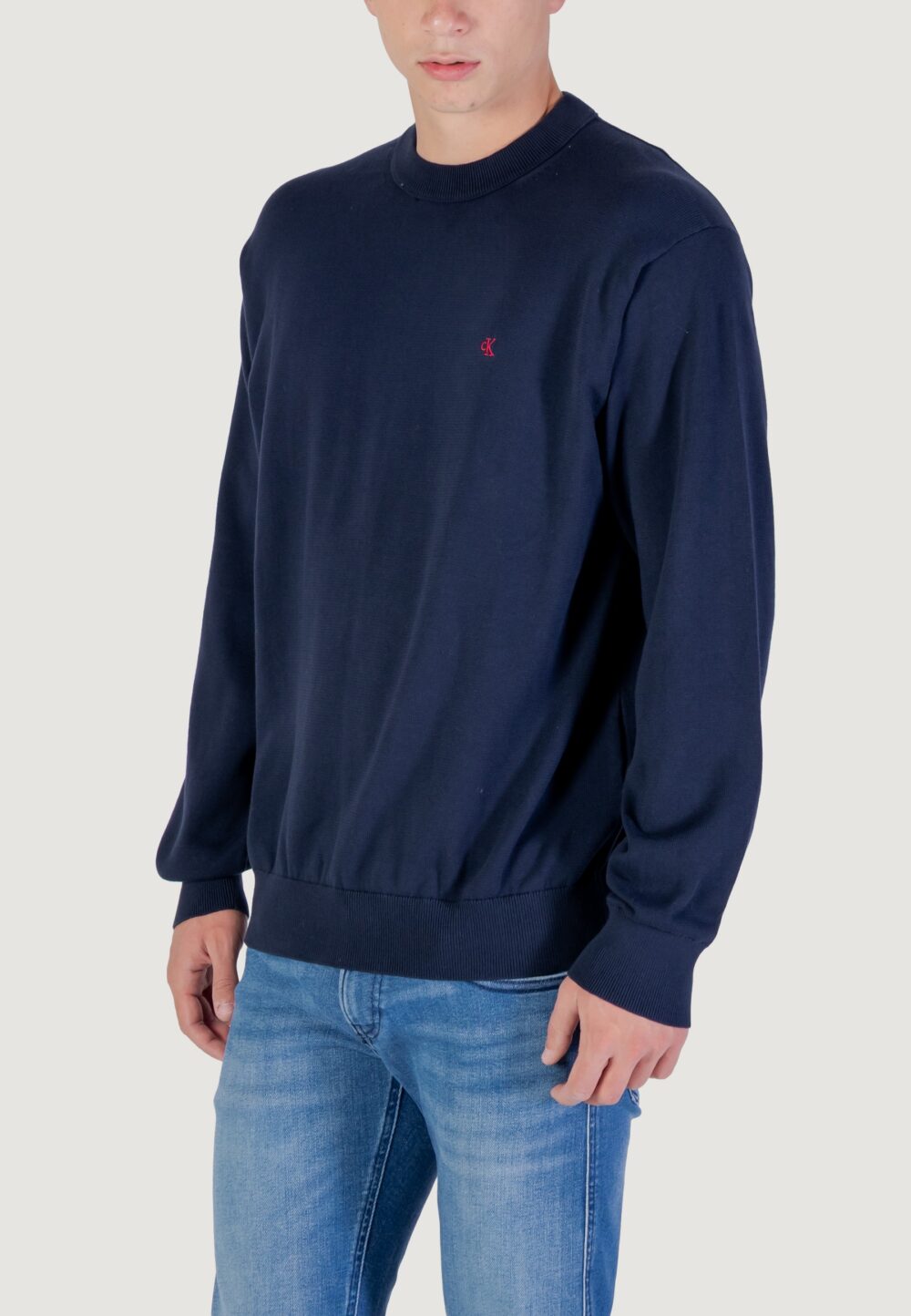 Maglione Calvin Klein Jeans LS EZ COTTON CREWNK Blue scuro - Foto 4