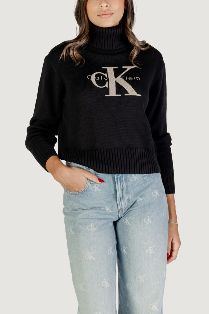 Maglione Calvin Klein CHENILLE MONOLOGO SW Nero – LV047D354G