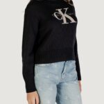Maglione Calvin Klein Jeans CHENILLE MONOLOGO SW Nero - Foto 2