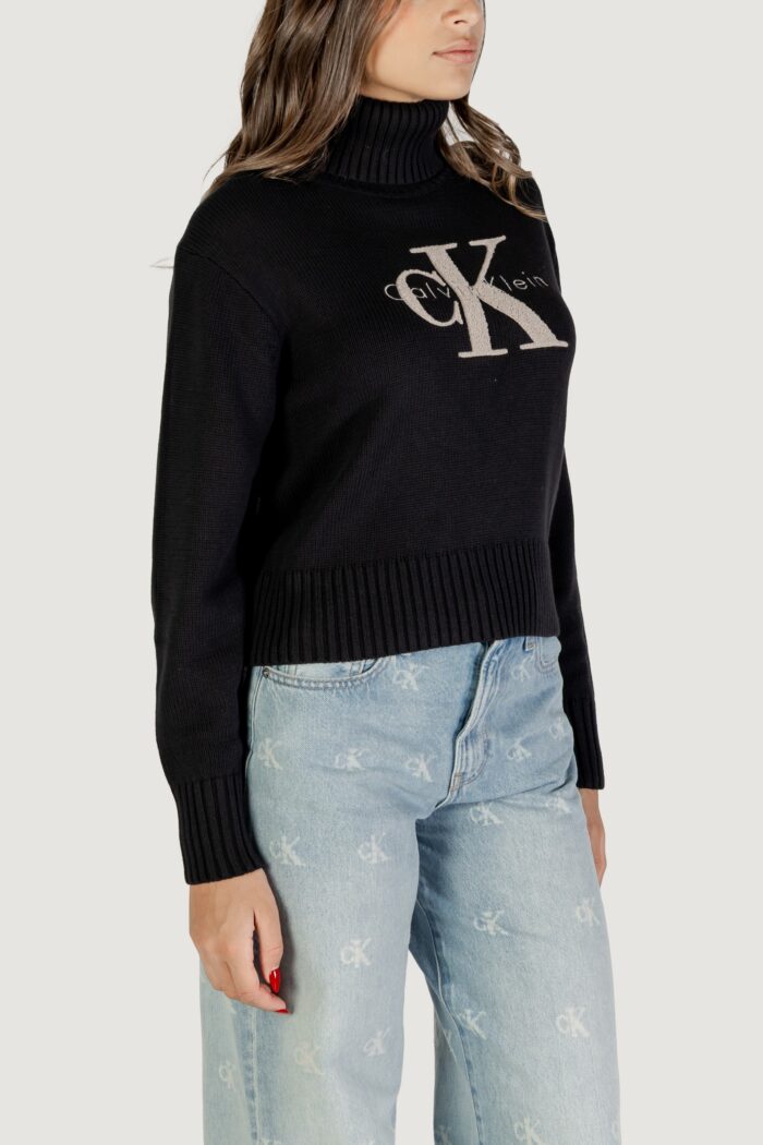 Maglione Calvin Klein CHENILLE MONOLOGO SW Nero – LV047D354G