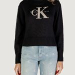 Maglione Calvin Klein Jeans CHENILLE MONOLOGO SW Nero - Foto 4