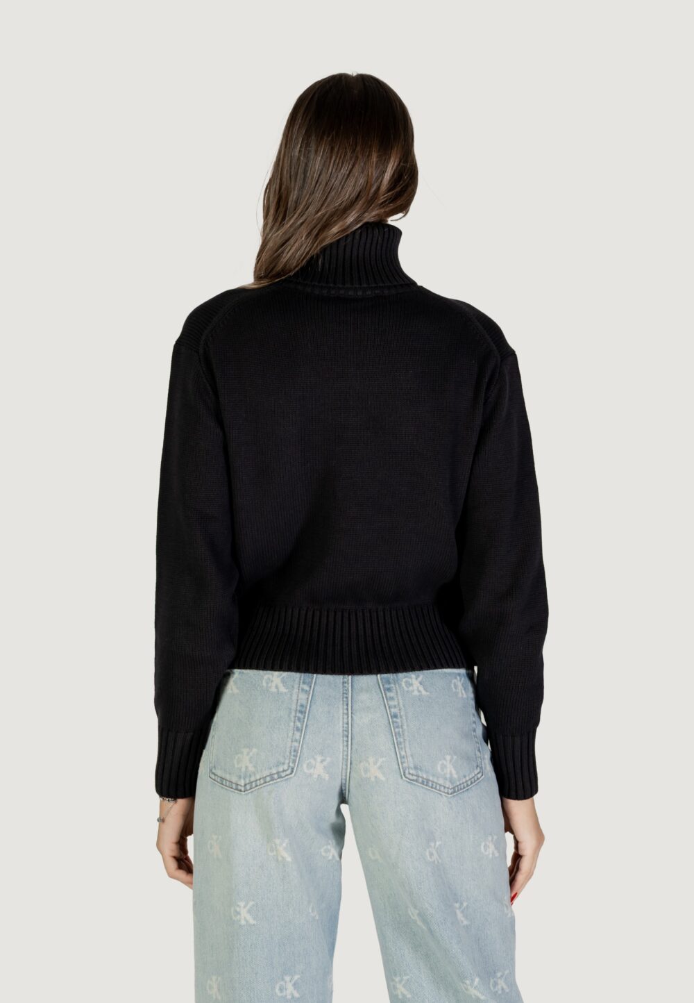 Maglione Calvin Klein Jeans CHENILLE MONOLOGO SW Nero - Foto 5