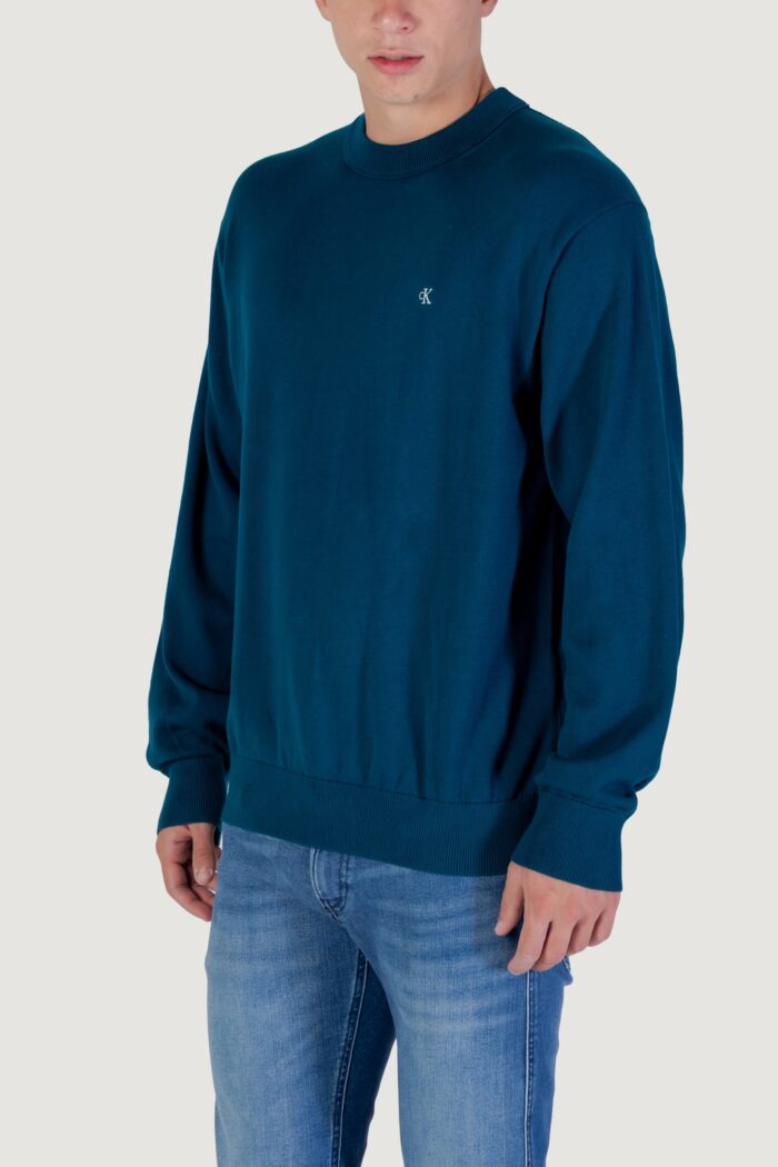 Maglione Calvin Klein LS EZ COTTON CREWNK Petrolio – LV04RC309G