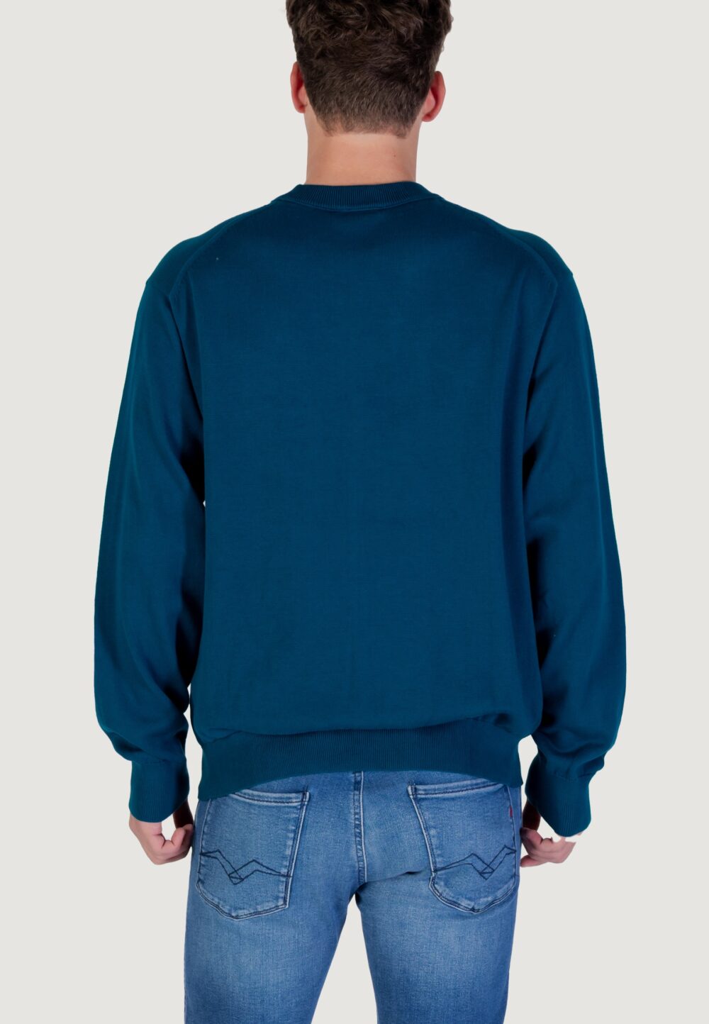 Maglione Calvin Klein Jeans LS EZ COTTON CREWNK Petrolio - Foto 5