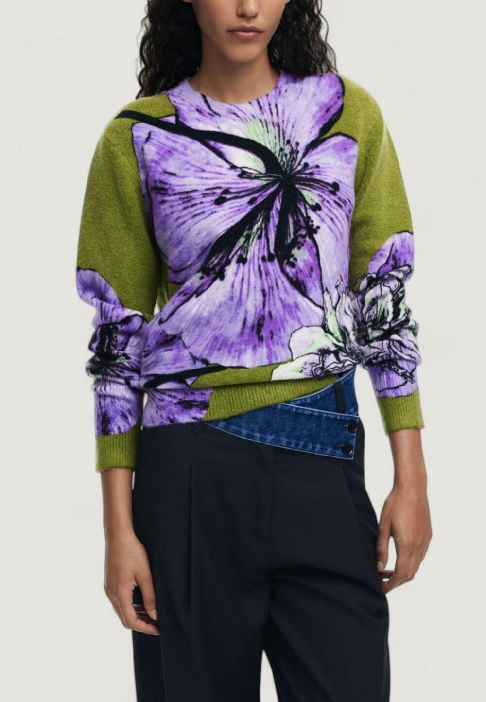 Maglione Desigual JERS_ORQUIDEA_LACROIX Lilla - Foto 1