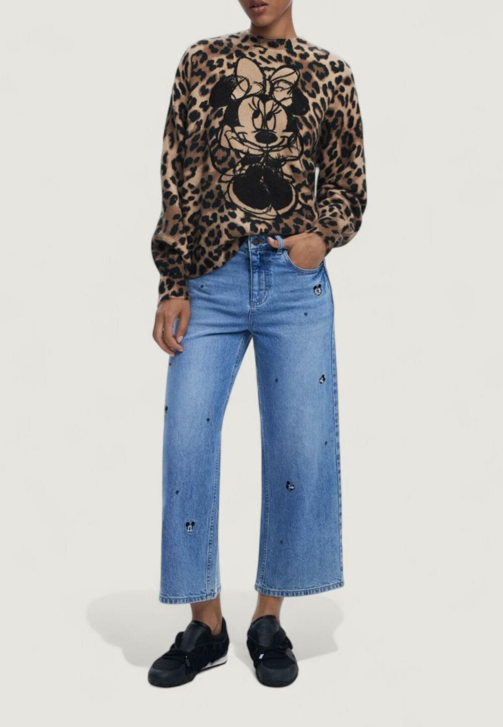 Maglione Desigual JERS_MINNIE Marrone - Foto 3