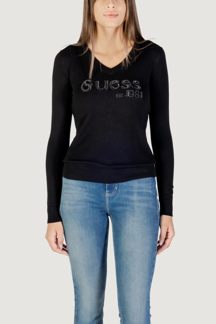 Maglione Guess LS VN SAYLOR LOGO SWTR Nero
