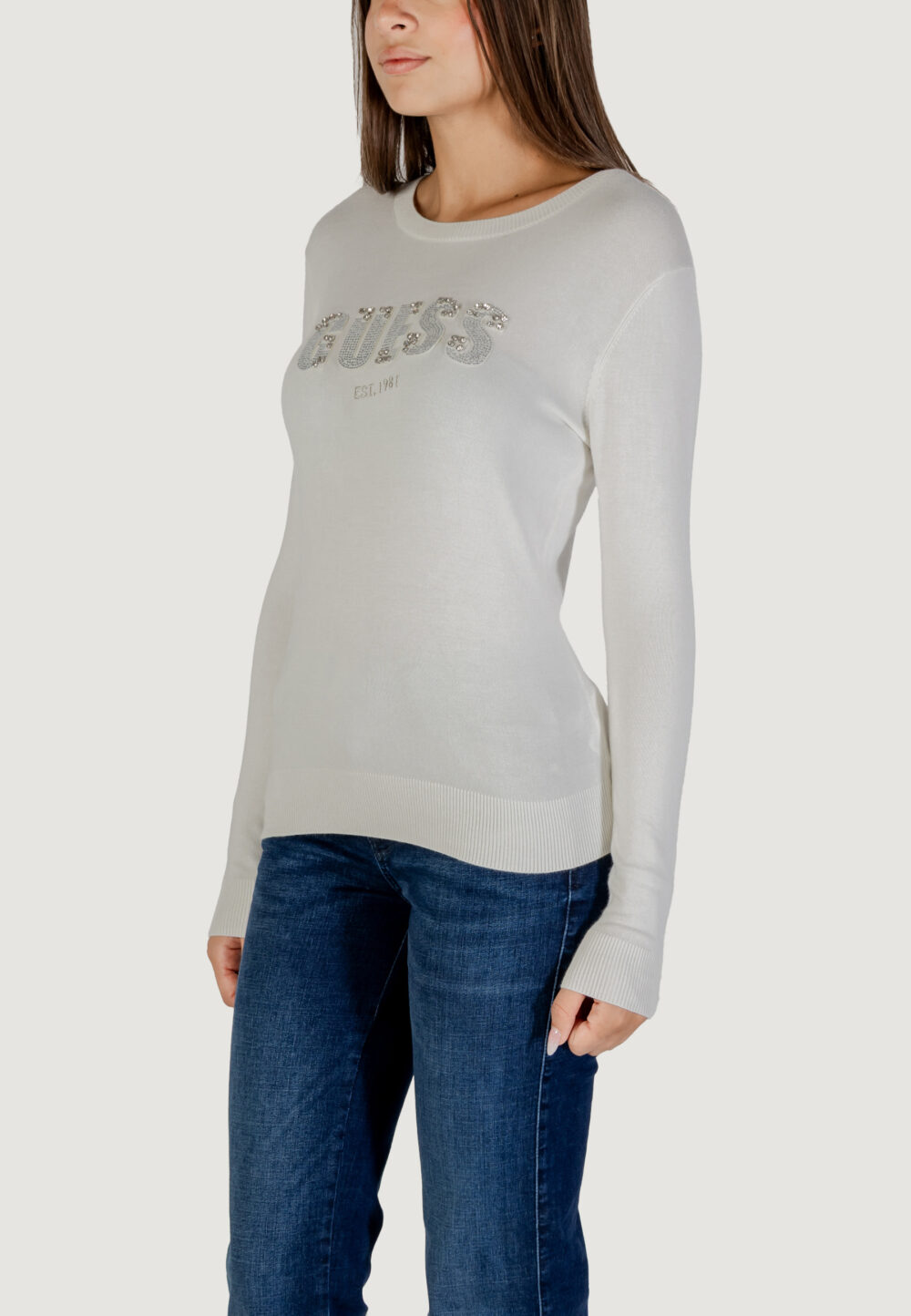 Maglione Guess LS CN REYNA LOGO SWTR Panna - Foto 3