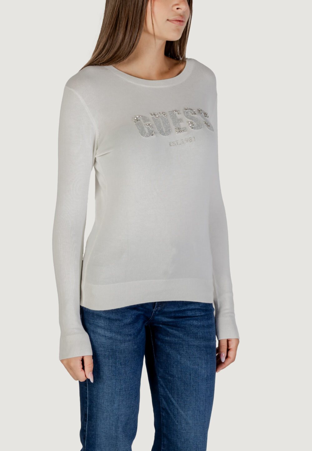Maglione Guess LS CN REYNA LOGO SWTR Panna - Foto 4