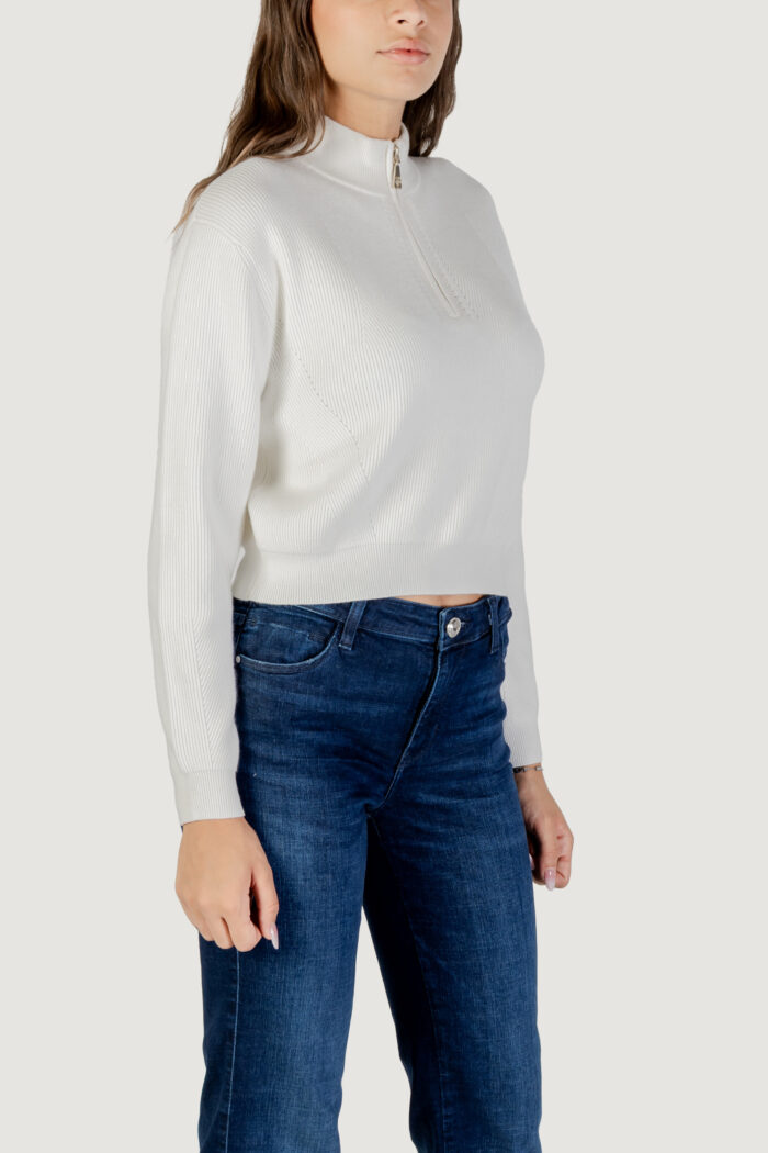 Maglione Guess LS HALF ZIP HARLEY SWTR Panna