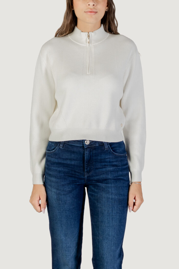 Maglione Guess LS HALF ZIP HARLEY SWTR Panna