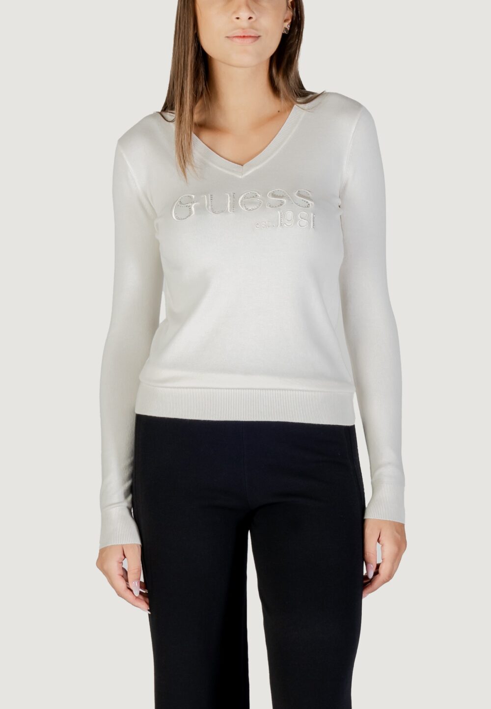 Maglione Guess LS VN SAYLOR LOGO SWTR Panna - Foto 1