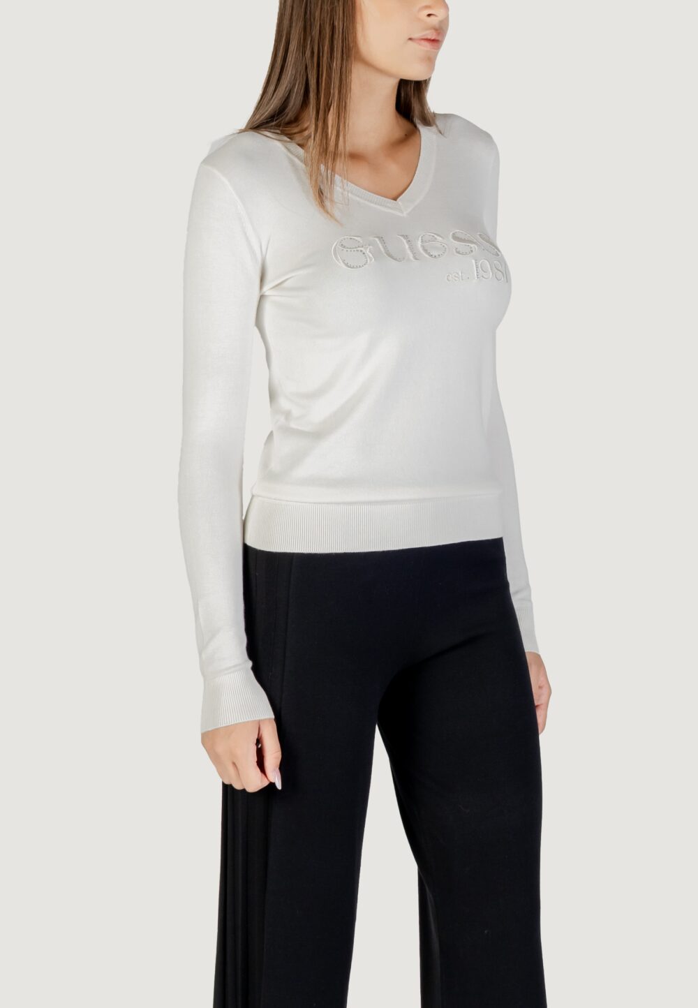 Maglione Guess LS VN SAYLOR LOGO SWTR Panna - Foto 3