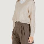 Maglione Jacqueline de Yong JDYBADUT L/S V-NECK STRUC GLITT PULL KNT Beige chiaro - Foto 2