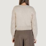 Maglione Jacqueline de Yong JDYBADUT L/S V-NECK STRUC GLITT PULL KNT Beige chiaro - Foto 4