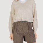 Maglione Jacqueline de Yong JDYBADUT L/S V-NECK STRUC GLITT PULL KNT Beige chiaro - Foto 5