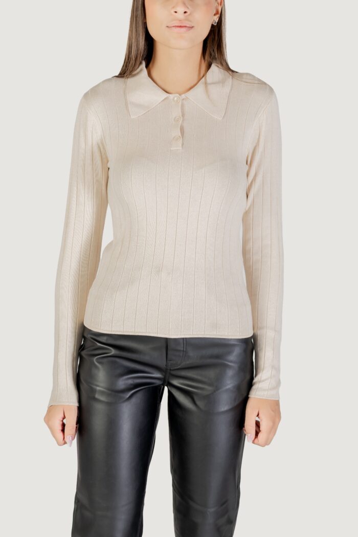 Maglione Jacqueline De Yong Jdykate L/S Polo Pullover Knt Beige chiaro – 15355672