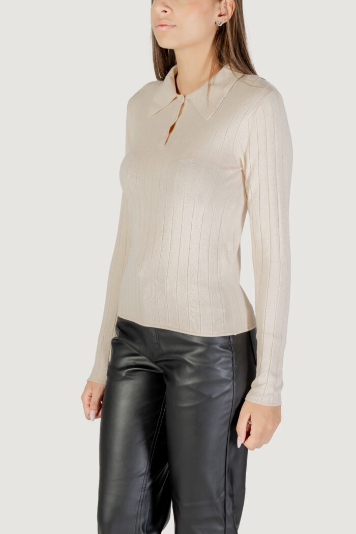 Maglione Jacqueline De Yong Jdykate L/S Polo Pullover Knt Beige chiaro – 15355672