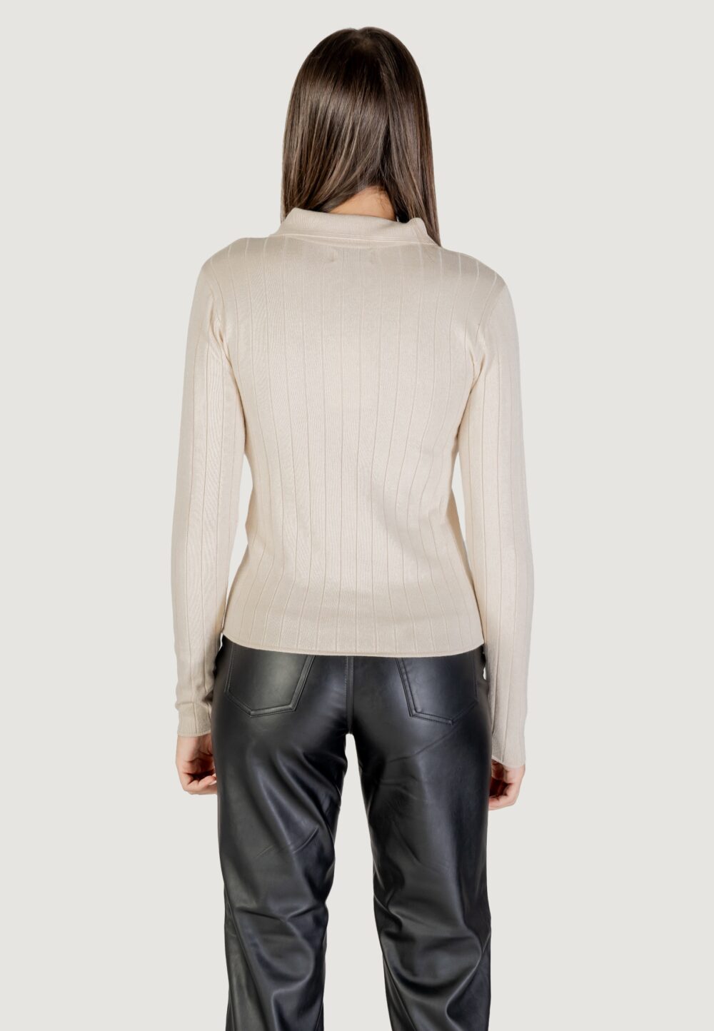 Maglione Jacqueline de Yong Jdykate L/S Polo Pullover Knt Beige chiaro - Foto 4