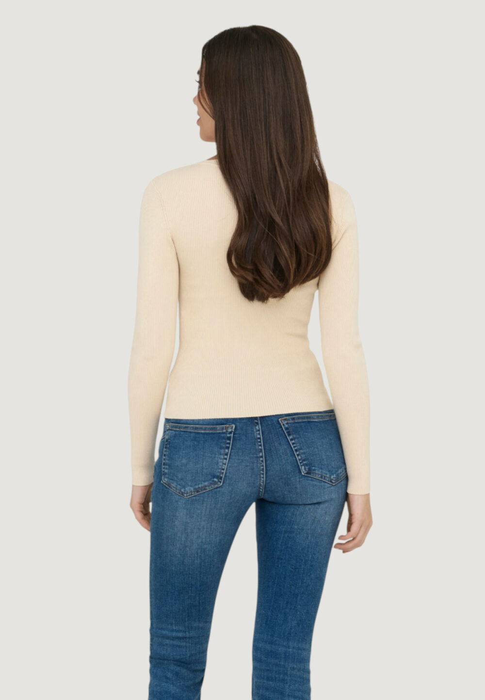 Maglione Jacqueline de Yong Jdynanna Scallop L/S U-Neck Pullover Knt Beige chiaro - Foto 2
