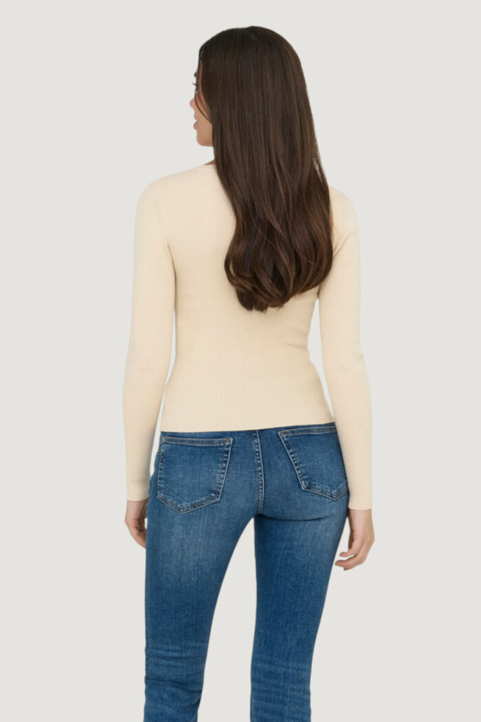 Maglione Jacqueline De Yong Jdynanna Scallop L/S U-Neck Pullover Knt Beige chiaro