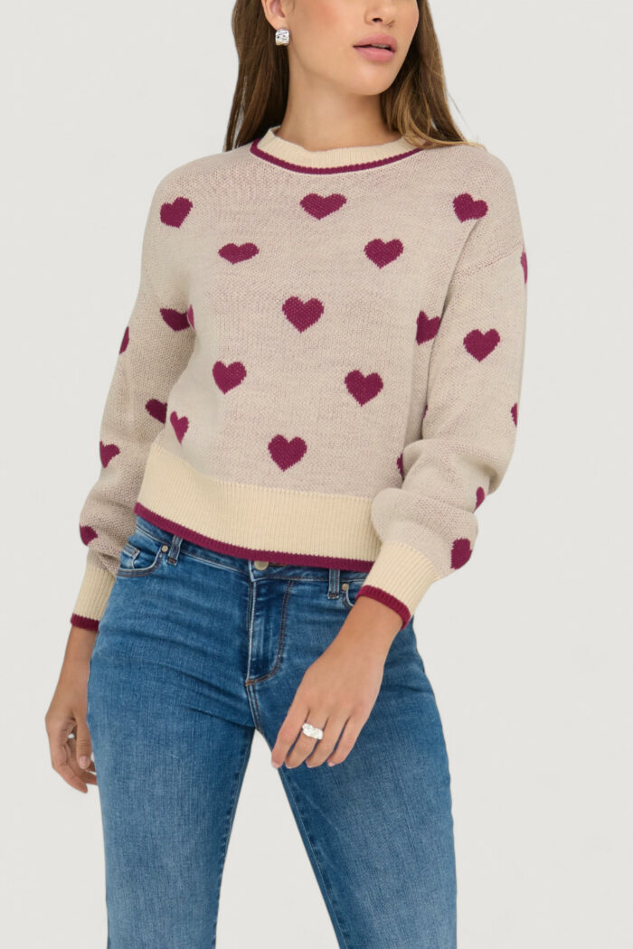 Maglione Jacqueline De Yong Jdyromance L/S Jacq. Pullover Knt Noos Beige chiaro