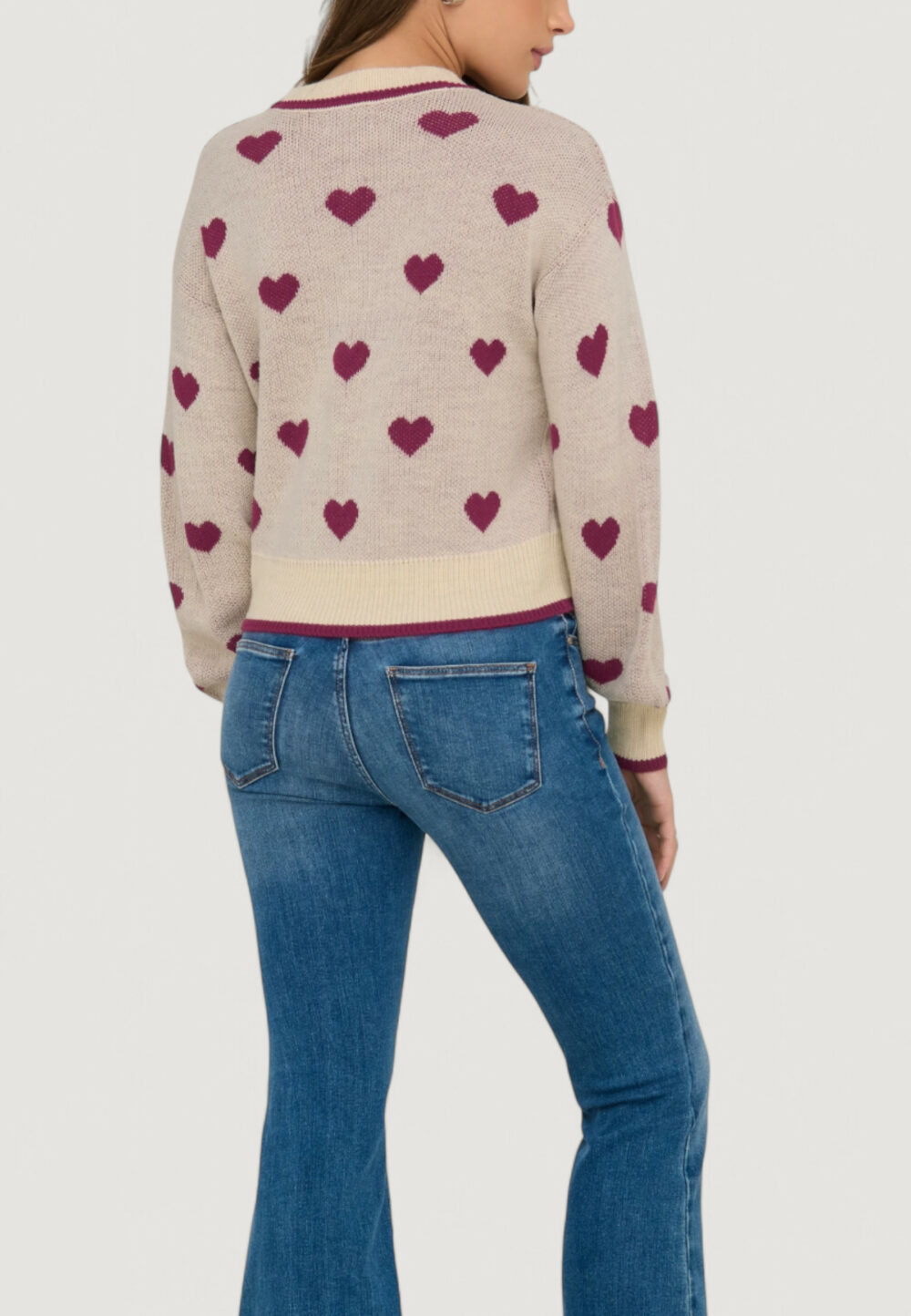 Maglione Jacqueline de Yong Jdyromance L/S Jacq. Pullover Knt Noos Beige chiaro - Foto 2