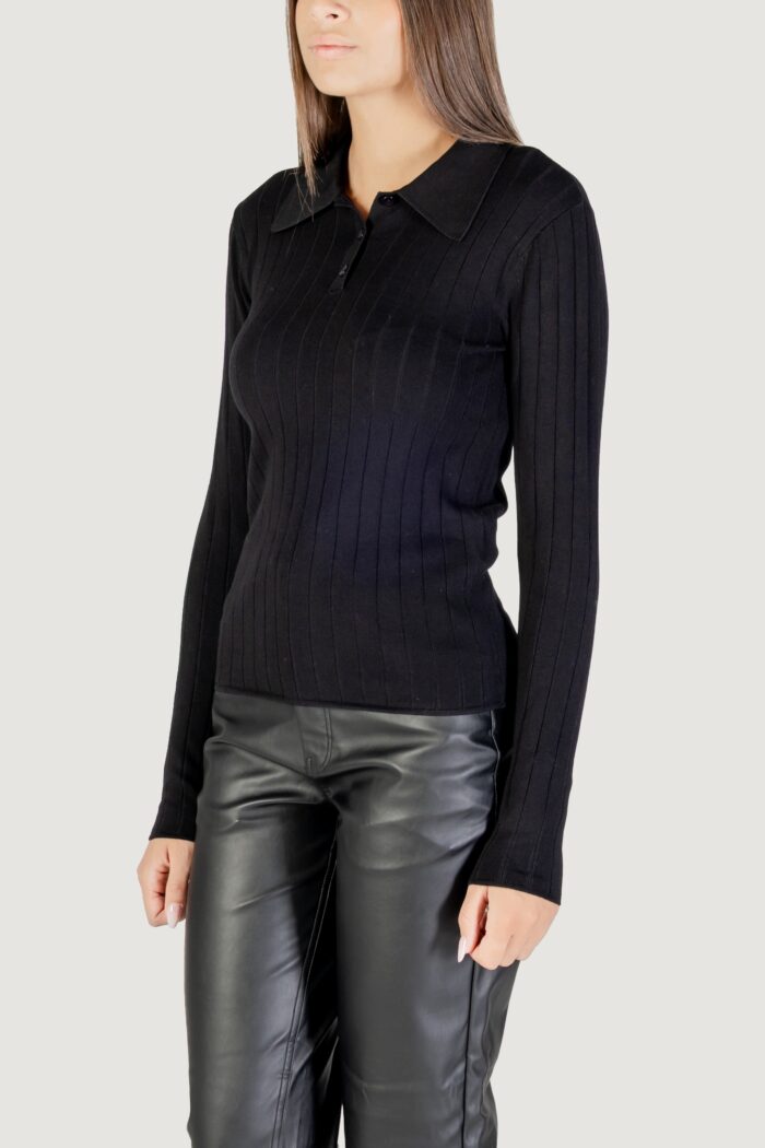 Maglione Jacqueline De Yong Jdykate L/S Polo Pullover Knt Nero – 15355672