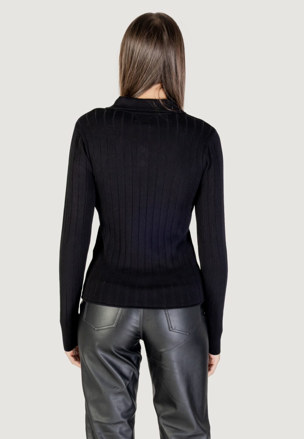 Maglione Jacqueline de Yong Jdykate L/S Polo Pullover Knt Nero - Foto 4