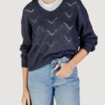 Maglione Jacqueline de Yong JDYBADUT L/S V-NECK STRUC GLITT PULL KNT Petrolio - Foto 1