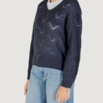 Maglione Jacqueline de Yong JDYBADUT L/S V-NECK STRUC GLITT PULL KNT Petrolio - Foto 3