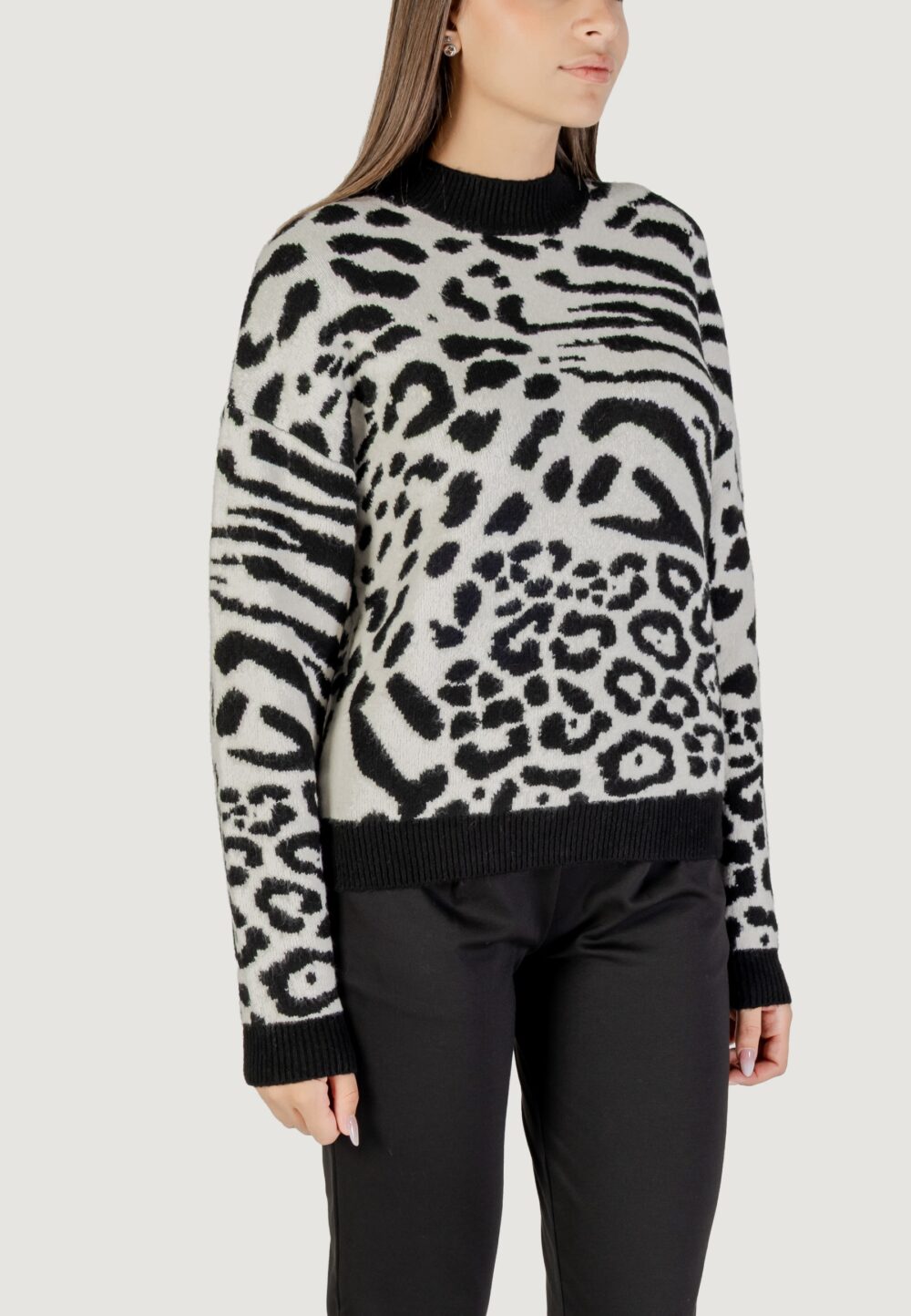 Maglione Morgan De Toi  Bianco - Nero - Foto 3