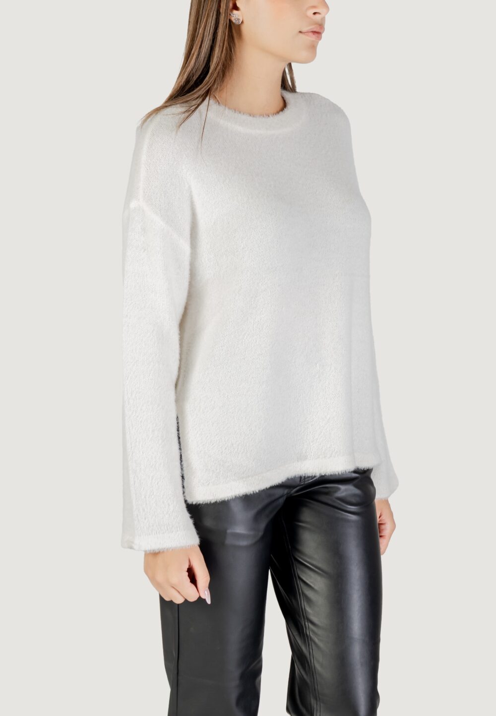 Maglione Only ONLPETRA LS LOOSE O-NECK CC KNT Bianco - Foto 2
