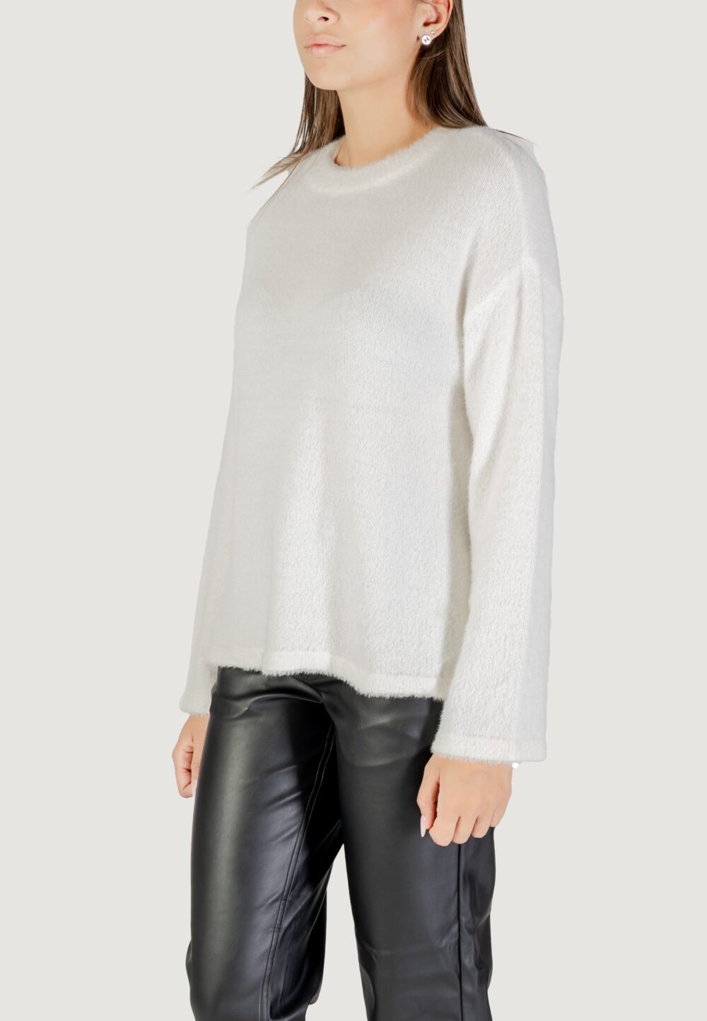 Maglione Only ONLPETRA LS LOOSE O-NECK CC KNT Bianco - Foto 3