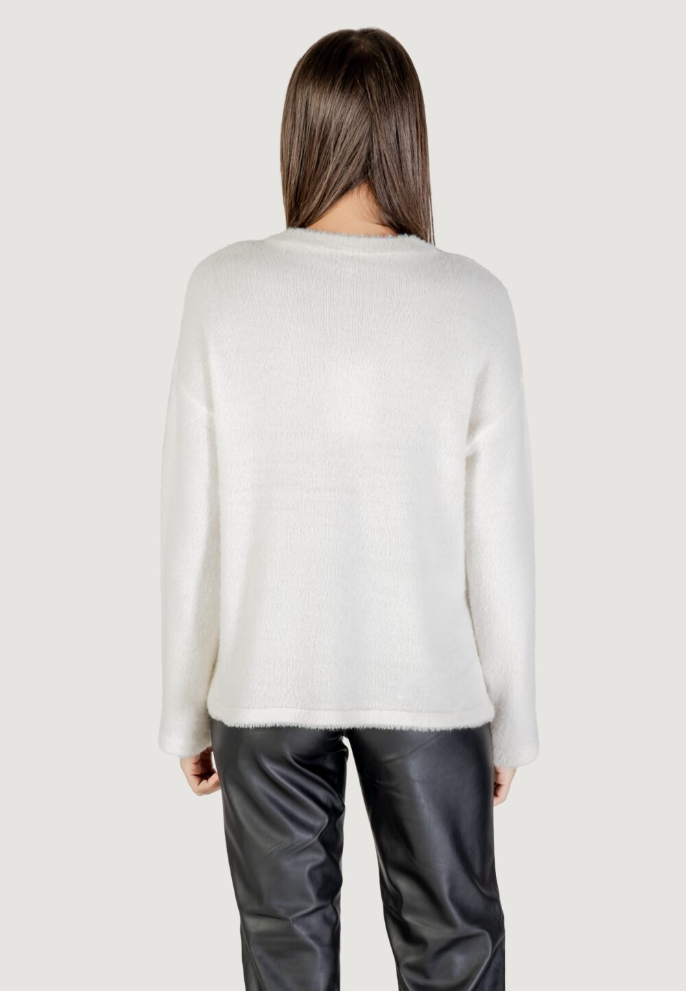 Maglione Only ONLPETRA LS LOOSE O-NECK CC KNT Bianco - Foto 4
